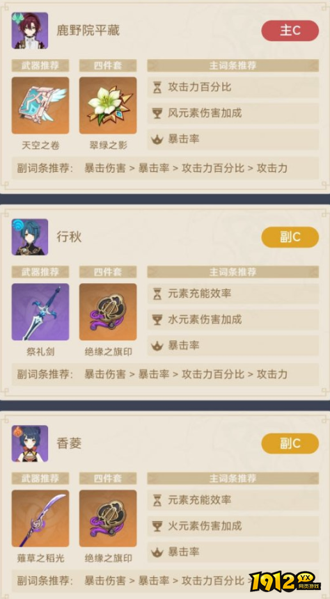 原神鹿野院平藏如何配队 原神鹿野院平藏配队说明