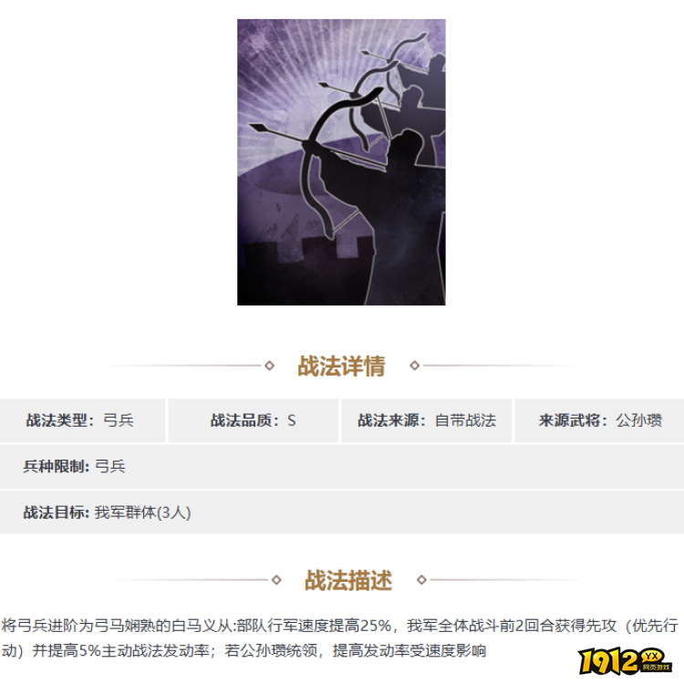 三国志·战略版白马义从怎么样 三国志·战略版白马义从一览